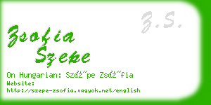 zsofia szepe business card